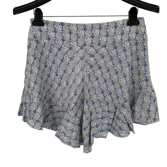 Maeve Ruffled Shorts Womens Size 8 Pineapples Beach Tropical Hawaii Blue - Picture 6 of 9